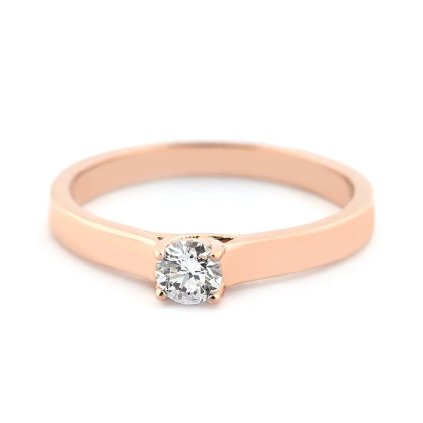 Zásnubní prsten s diamantem z růžového zlata, vel. 54