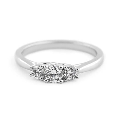 Prsten z bílého zlata s přírodními diamanty, vel. 55