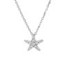 Náhrdelník hvězda s diamanty z bílého zlata