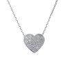 Náhrdelník srdce s diamanty z bílého zlata