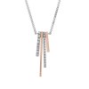 Náhrdelník kombinace růžové a bílé zlato s diamanty