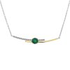 Náhrdelník se smaragdem a diamanty v kombinaci žlutého a bílého zlata
