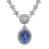 Exkluzivní náhrdelník se safírem a diamanty z bílého zlata