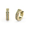 Kruhové náušnice ze žlutého zlata s diamanty