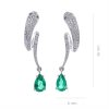 Náušnice hadi se smaragdem a diamanty z bílého zlata