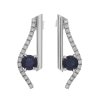 Ručně vyrobené náušnice z bílého zlata se safíry a diamanty