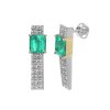 Náušnice z bílého a žlutého zlata s přírodním smaragdem a diamanty