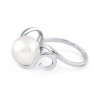Prsten z bílého zlata se sladkovodní perlou, vel. 55