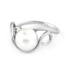 Prsten z bílého zlata se sladkovodní perlou, vel. 55