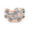 Prsten ve tvaru vln s diamanty z bílého a růžového zlata, vel. 56