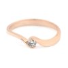 Zásnubní prsten z růžového zlata s diamantem, vel. 55