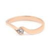 Zásnubní prsten z růžového zlata s diamantem, vel. 55