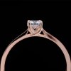 Zásnubní prsten s diamantem z růžového zlata, vel. 54