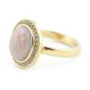 Prsten ze žlutého zlata s přírodním opálem a diamanty, vel. 55