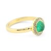 Ručně vyrobený prsten ze žlutého zlata s přírodním smaragdem a diamanty, vel. 55