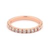 Elegantní prsten s diamantovou linií z růžového zlata, vel. 54