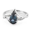 Fascinující prsten s modrým spinelem a diamanty z bílého zlata, vel. 55,5