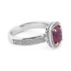 Unikátní prsten s červeným rubínem a diamanty z bílého a růžového zlata, vel. 56