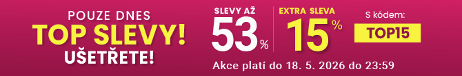 Slevy až 53 % + sleva 15 %