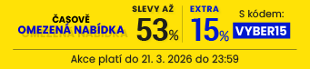 Slevy až 53 % + sleva 15 %