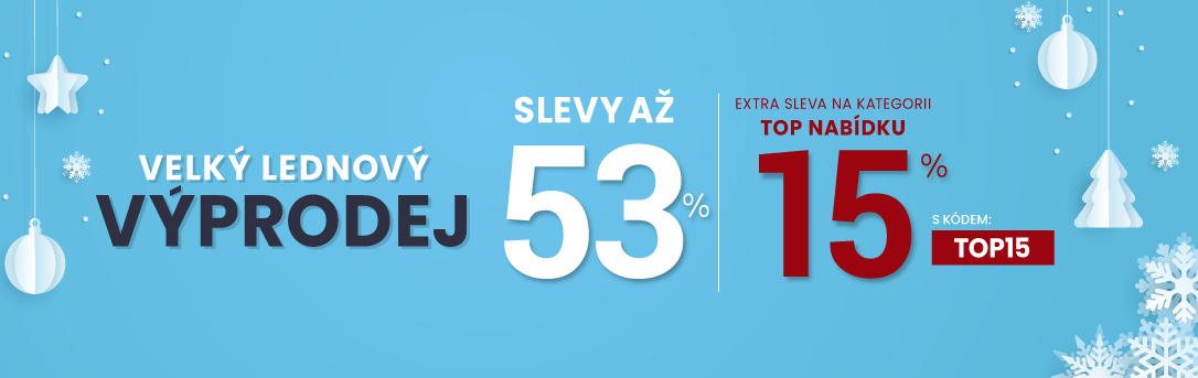 Slevy až 53 % + sleva 15 %