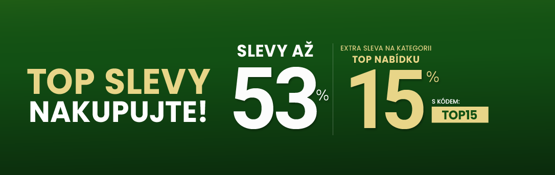 Slevy až 53 % + navíc 15 %