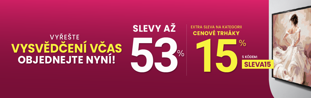 Slevy až 53 % + navíc 15 %