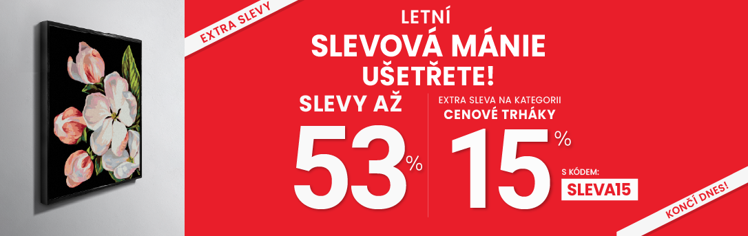 Slevy až 53 % + navíc 15 %