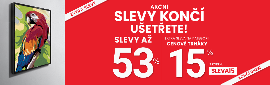 Slevy až 53 % + sleva 15 %