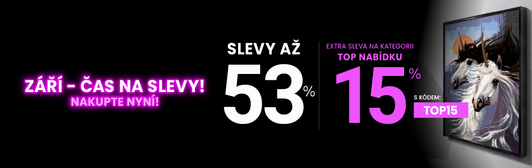 Slevy až 53 % + navíc 15 %
