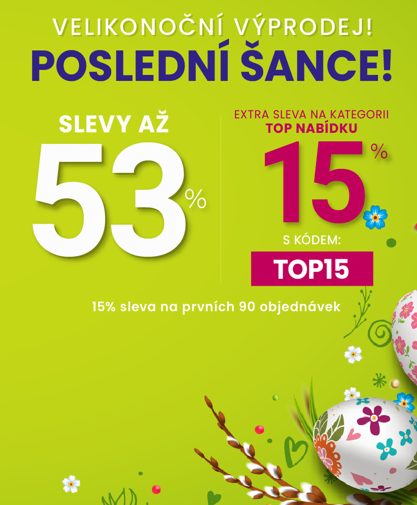 Slevy až 53 % + sleva 15 %