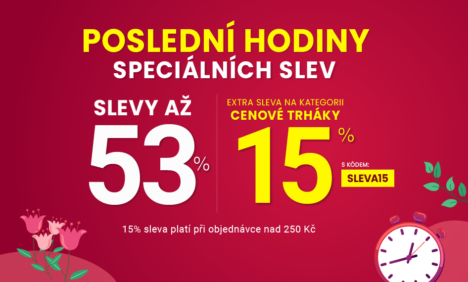 Slevy až 53 % + sleva 15 %
