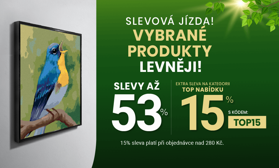 Slevy až 53 % + sleva 15 %