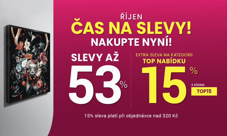 Slevy až 53 % + sleva 15 %