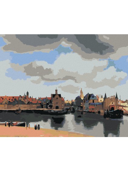 Diamantové malování - POHLED NA DELFT (J. VERMEER)