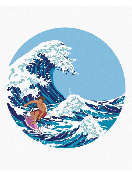 Diamantové malování - MUŽ NA VLNĚ - INSPIRACE KACUŠIKA HOKUSAI