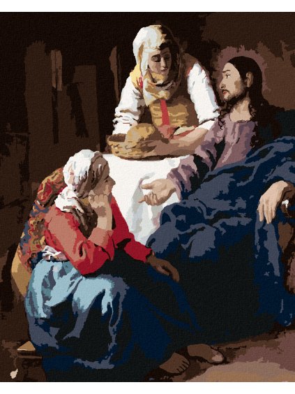 Diamantové malování - KRISTUS U MARIE A MARTY (J. VERMEER)