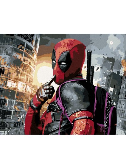 Diamantové malování - DEADPOOL S DĚTSKÝM BATOHEM