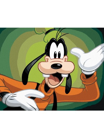 Diamantové malování - GOOFY NA ZELENÉM POZADÍ