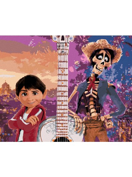 Diamantové malování - MIGUEL A HÉCTOR U KYTARY (COCO)