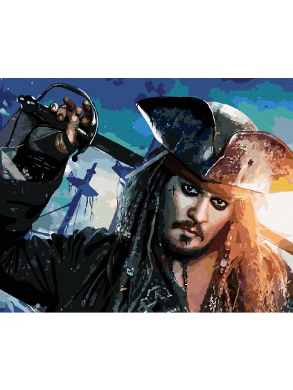 Diamantové malování - KAPITÁN JACK SPARROW S ŠAVLÍ