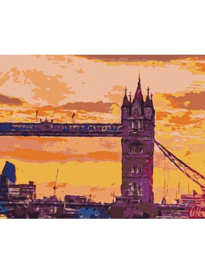 Diamantové malování - LONDÝNSKÝ TOWER BRIDGE PŘI ZÁPADU SLUNCE