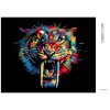 Diamantové malování - BAREVNÝ ŠAVLOZUBÝ TYGR