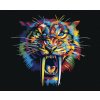 Diamantové malování - BAREVNÝ ŠAVLOZUBÝ TYGR