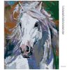 Diamantové malování - BÍLÝ KŮŇ S ROZEVLÁTOU HŘÍVOU