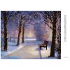 Diamantové malování - LAVIČKA V ZASNĚŽENÉM PARKU