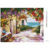 Diamantové malování - DŮM U MOŘE S KVĚTINAMI