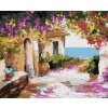 Diamantové malování - DŮM U MOŘE S KVĚTINAMI