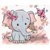 Diamantové malování - MALÝ SLON S MOTÝLI