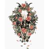 Diamantové malování - KOZÍ LEBKA V KVĚTINÁCH